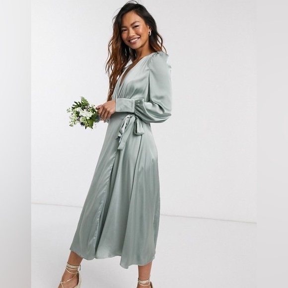 NWT Ramy Brook satin wrap dress satin dress - Picture 2 of 6